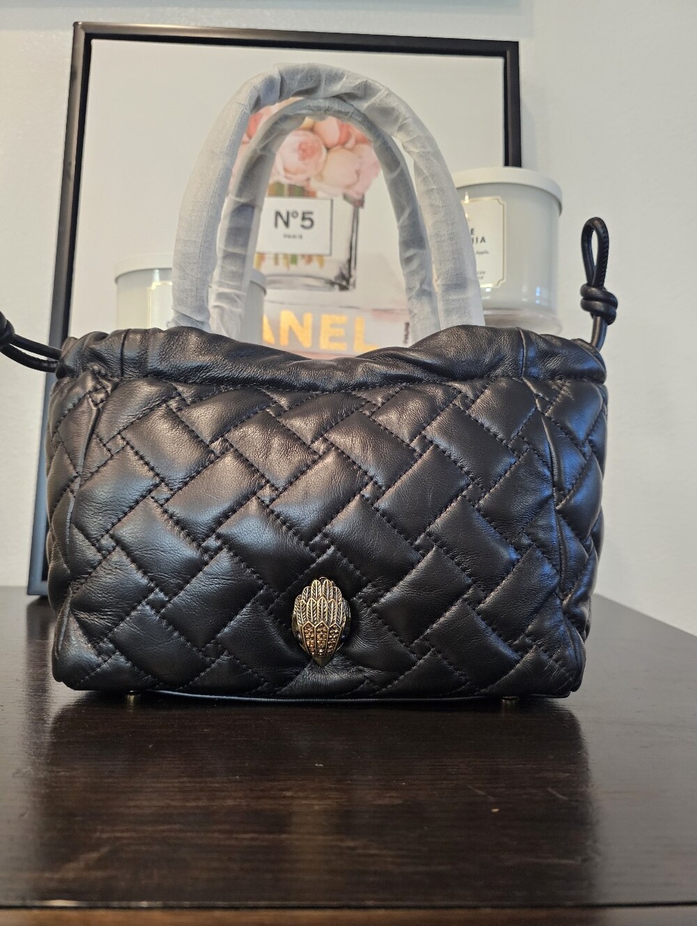 Kurt Geiger London Kensington String Quilted Leather Tote.
